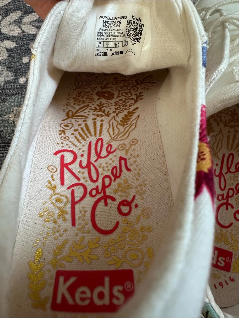Keds Rifle Paper Co Floral Canvas Sneakers Sz 8.5